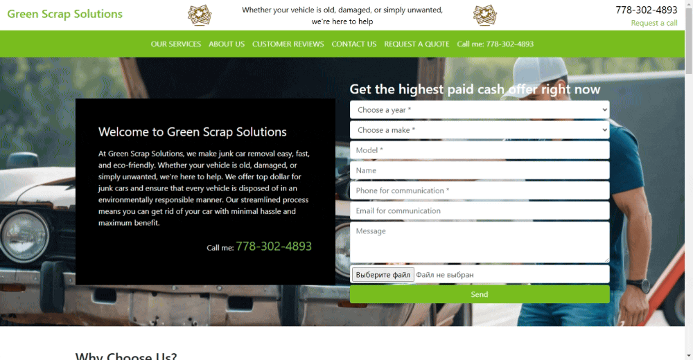 Creation of a website for Green Scrap Solutions