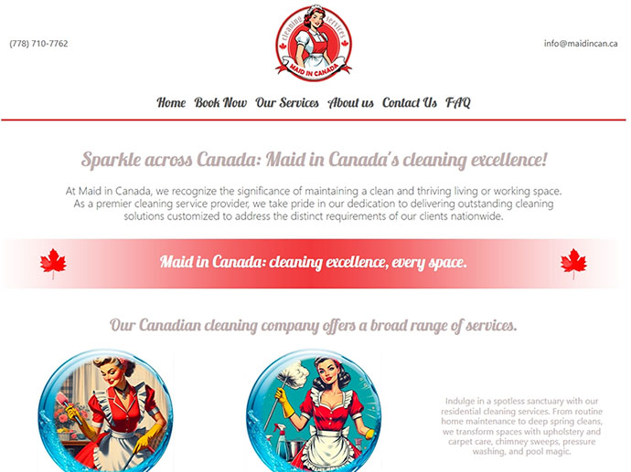 Turnkey website development of a Canadian cleaning company